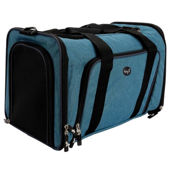 NEW Expandable Small Dog Pet Carrier BLUE - Picture 2 of 2